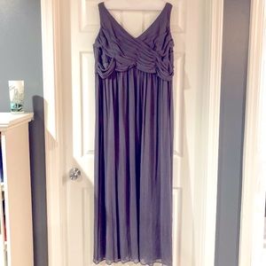 20-22 Long Gray Chiffon Dress